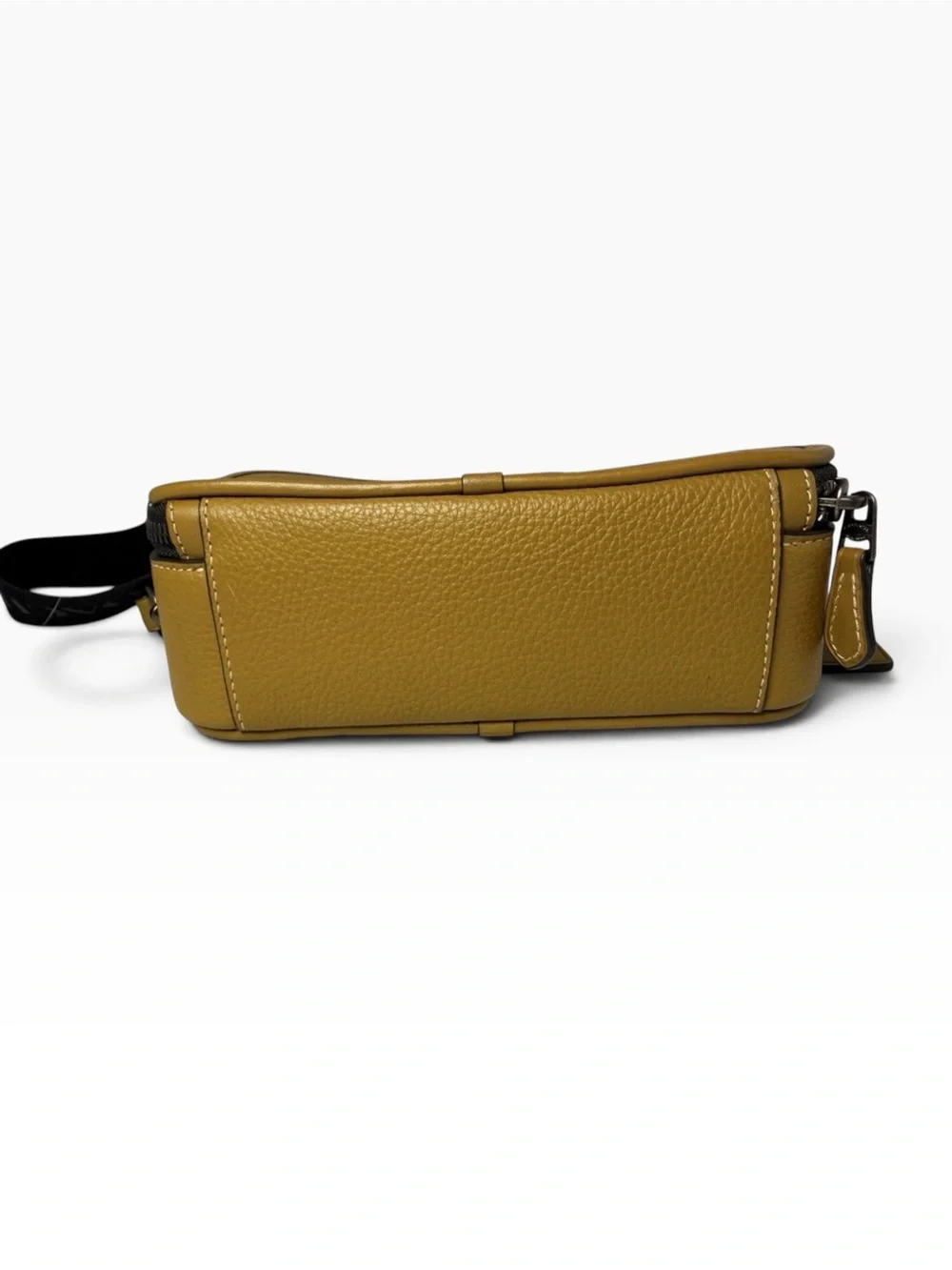 Coach Men’s/Women’s Mustard Leather Crossbody with Black Strap and Card Case